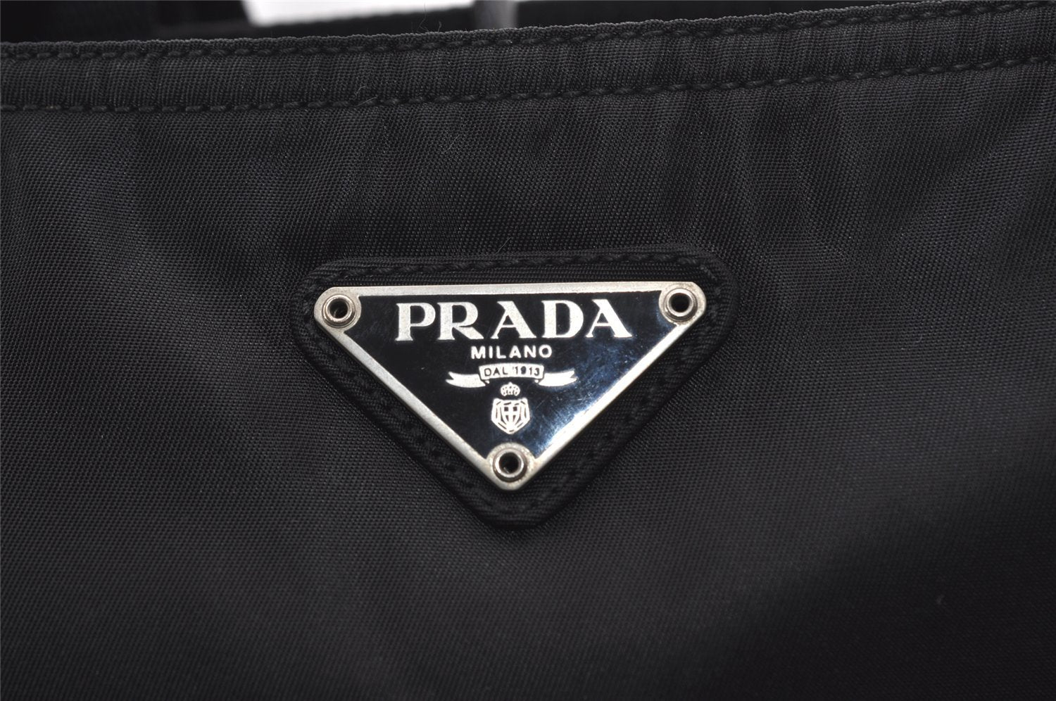 Authentic PRADA Nylon Tessuto Leather Shoulder Tote Bag Purse Black 9405I