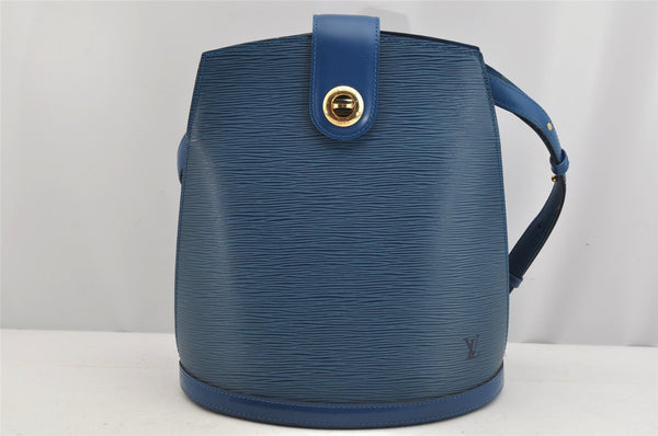 Authentic Louis Vuitton Epi Cluny Shoulder Bag Purse Blue M52255 LV 9406J