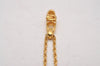 Authentic GIVENCHY Rhinestone Logo Motif Chain Pendant Necklace Gold Tone 9407I