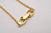 Authentic GIVENCHY Rhinestone Logo Motif Chain Pendant Necklace Gold Tone 9407I