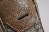 Authentic GUCCI Vintage GG Plus Shoulder Bag Purse PVC Leather Brown Junk 9407J