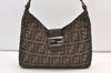 Authentic FENDI Zucca Shoulder Hand Bag Purse Canvas Leather Brown 9408J