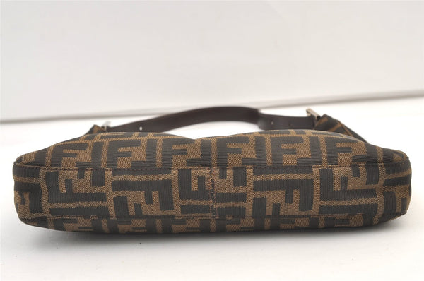 Authentic FENDI Zucca Shoulder Hand Bag Purse Canvas Leather Brown 9408J