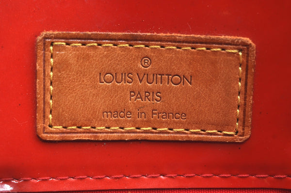 Authentic Louis Vuitton Vernis Reade PM Hand Bag Red M91088 LV 9409F