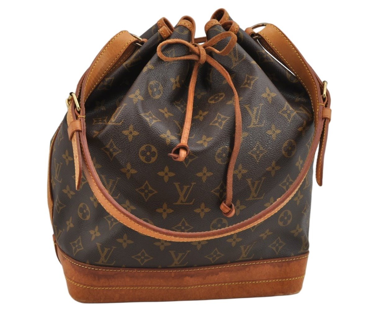 Authentic Louis Vuitton Monogram Noe Shoulder Drawstring Bag M42224 LV 9412J