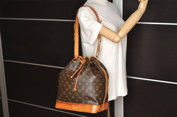 Authentic Louis Vuitton Monogram Noe Shoulder Drawstring Bag M42224 LV 9412J