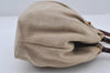 Authentic CHANEL Vintage Canvas CoCo Mark Hand Tote Bag Purse Beige 9416I