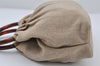 Authentic CHANEL Vintage Canvas CoCo Mark Hand Tote Bag Purse Beige 9416I