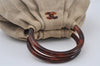 Authentic CHANEL Vintage Canvas CoCo Mark Hand Tote Bag Purse Beige 9416I