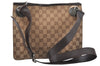 Authentic GUCCI Eclipse Shoulder Cross Bag GG Canvas Leather 120841 Brown 9417I