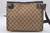 Authentic GUCCI Eclipse Shoulder Cross Bag GG Canvas Leather 120841 Brown 9417I