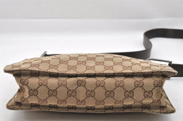 Authentic GUCCI Eclipse Shoulder Cross Bag GG Canvas Leather 120841 Brown 9417I