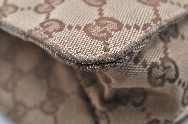 Authentic GUCCI Eclipse Shoulder Cross Bag GG Canvas Leather 120841 Brown 9417I