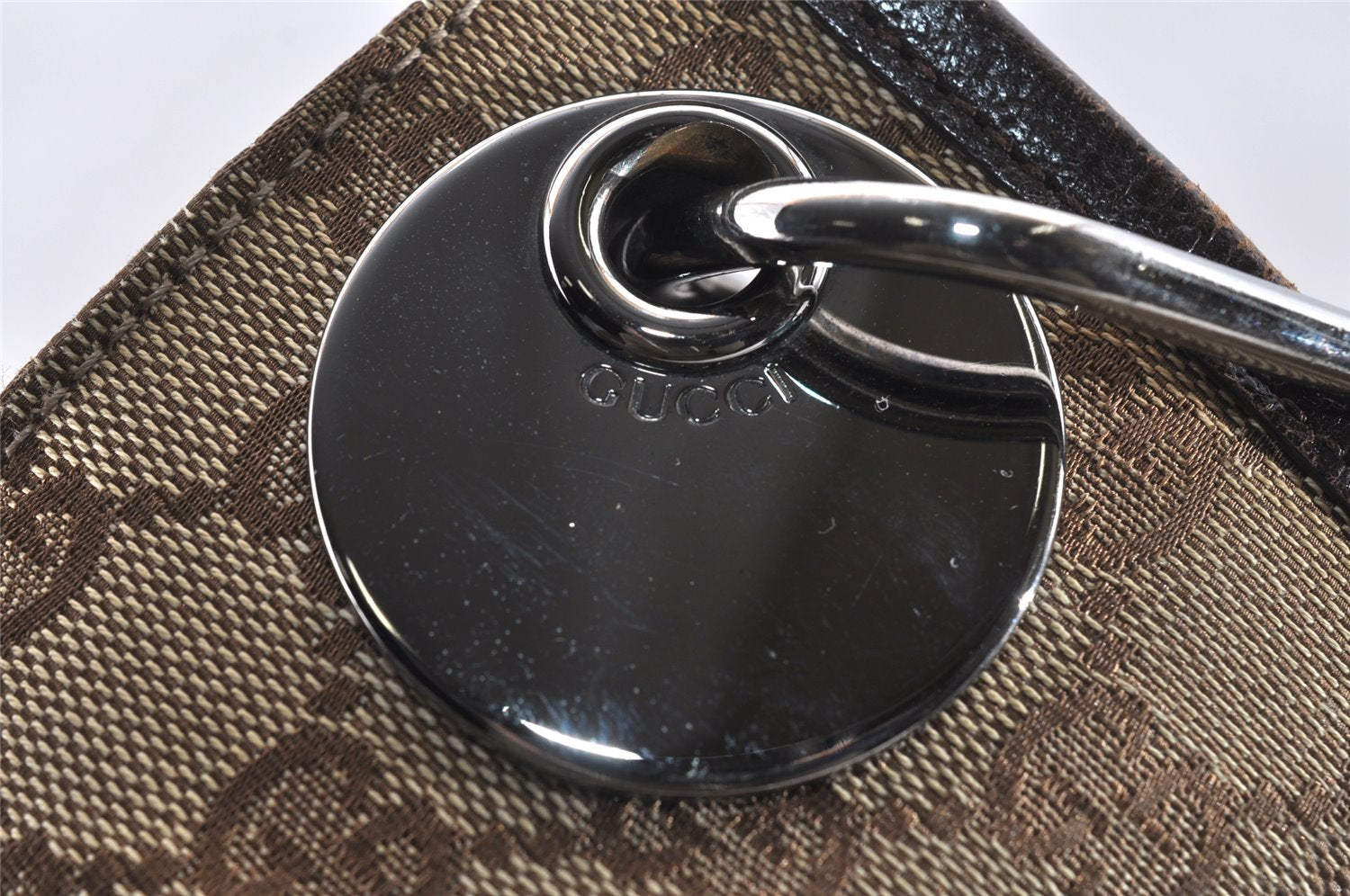 Authentic GUCCI Eclipse Shoulder Cross Bag GG Canvas Leather 120841 Brown 9417I