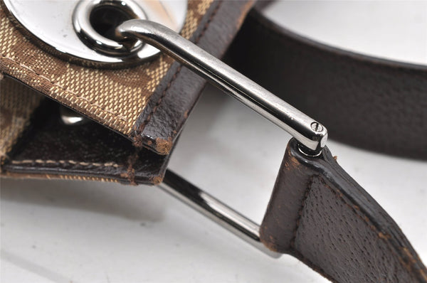 Authentic GUCCI Eclipse Shoulder Cross Bag GG Canvas Leather 120841 Brown 9417I