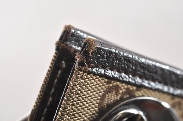 Authentic GUCCI Eclipse Shoulder Cross Bag GG Canvas Leather 120841 Brown 9417I