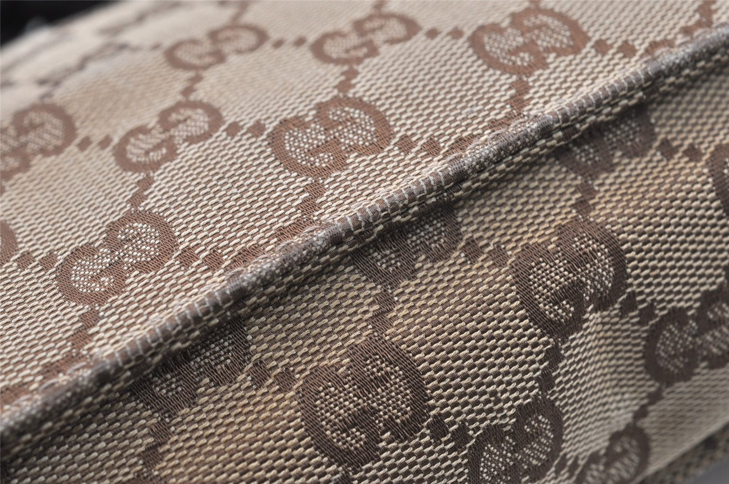 Authentic GUCCI Eclipse Shoulder Cross Bag GG Canvas Leather 120841 Brown 9417I