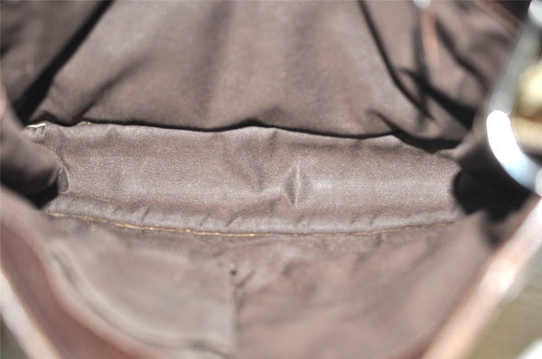 Authentic GUCCI Eclipse Shoulder Cross Bag GG Canvas Leather 120841 Brown 9417I