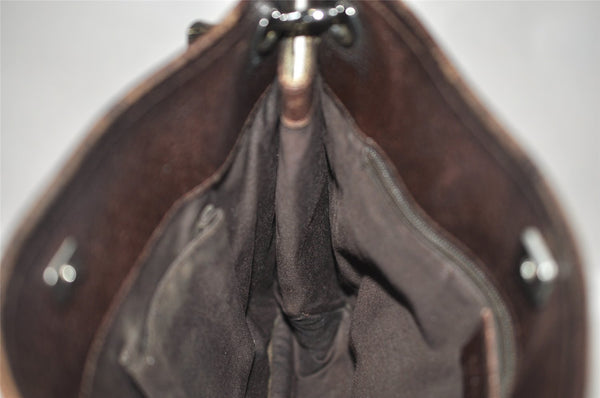 Authentic GUCCI Eclipse Shoulder Cross Bag GG Canvas Leather 120841 Brown 9417I