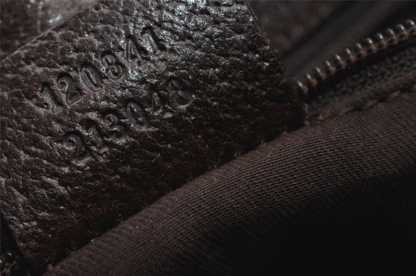 Authentic GUCCI Eclipse Shoulder Cross Bag GG Canvas Leather 120841 Brown 9417I