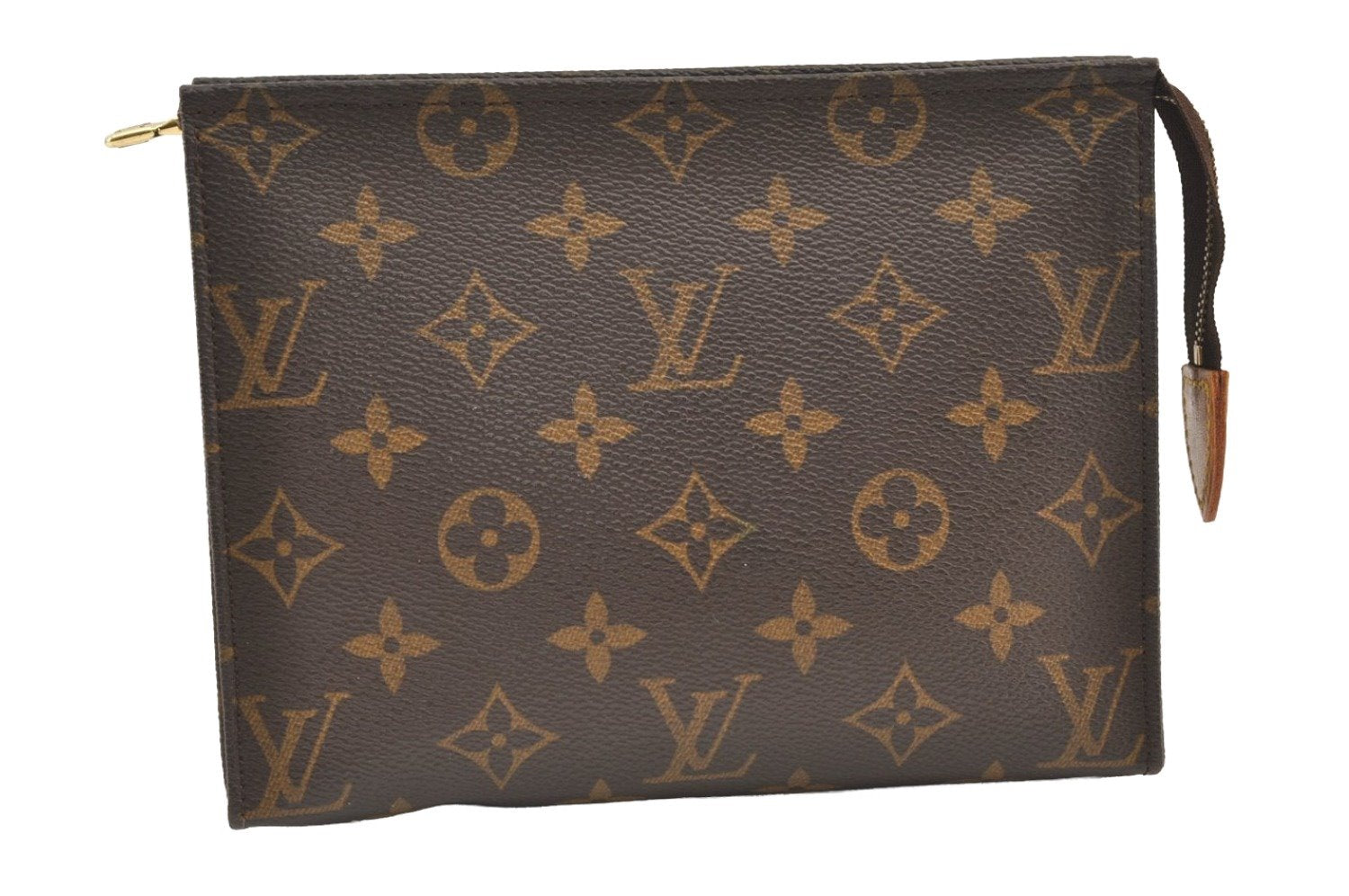 Authentic Louis Vuitton Monogram Poche Toilette 19 M47544 Cosmetics Pouch 9417J