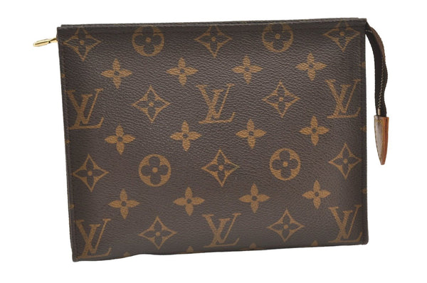 Authentic Louis Vuitton Monogram Poche Toilette 19 M47544 Cosmetics Pouch 9417J