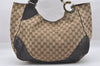 Authentic GUCCI Charlotte Shoulder Tote Bag GG Canvas Leather 203504 Brown 9420I