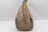 Authentic GUCCI Charlotte Shoulder Tote Bag GG Canvas Leather 203504 Brown 9420I