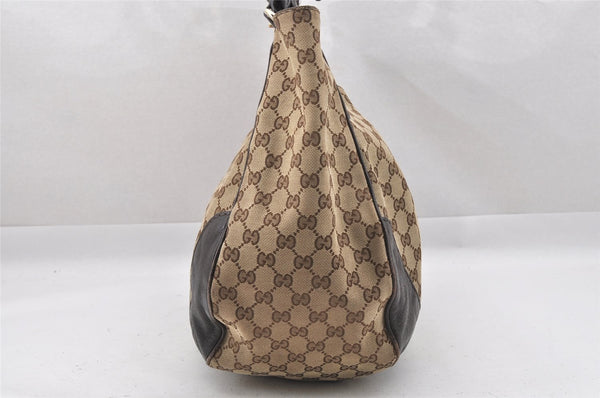 Authentic GUCCI Charlotte Shoulder Tote Bag GG Canvas Leather 203504 Brown 9420I