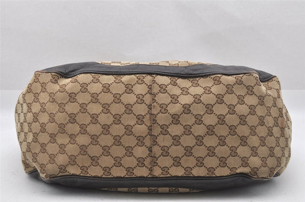 Authentic GUCCI Charlotte Shoulder Tote Bag GG Canvas Leather 203504 Brown 9420I
