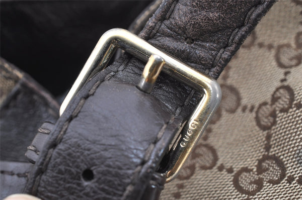 Authentic GUCCI Charlotte Shoulder Tote Bag GG Canvas Leather 203504 Brown 9420I