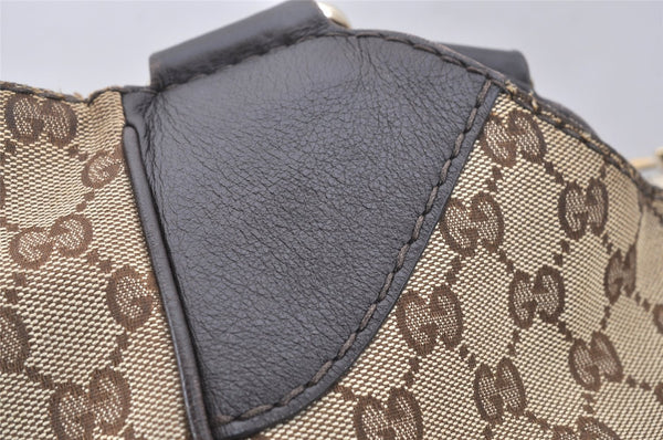 Authentic GUCCI Charlotte Shoulder Tote Bag GG Canvas Leather 203504 Brown 9420I