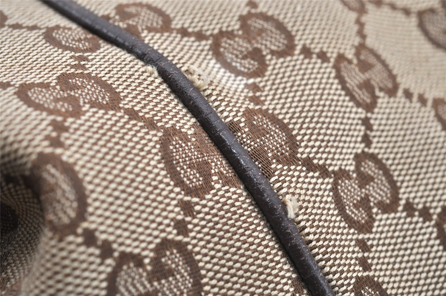 Authentic GUCCI Charlotte Shoulder Tote Bag GG Canvas Leather 203504 Brown 9420I