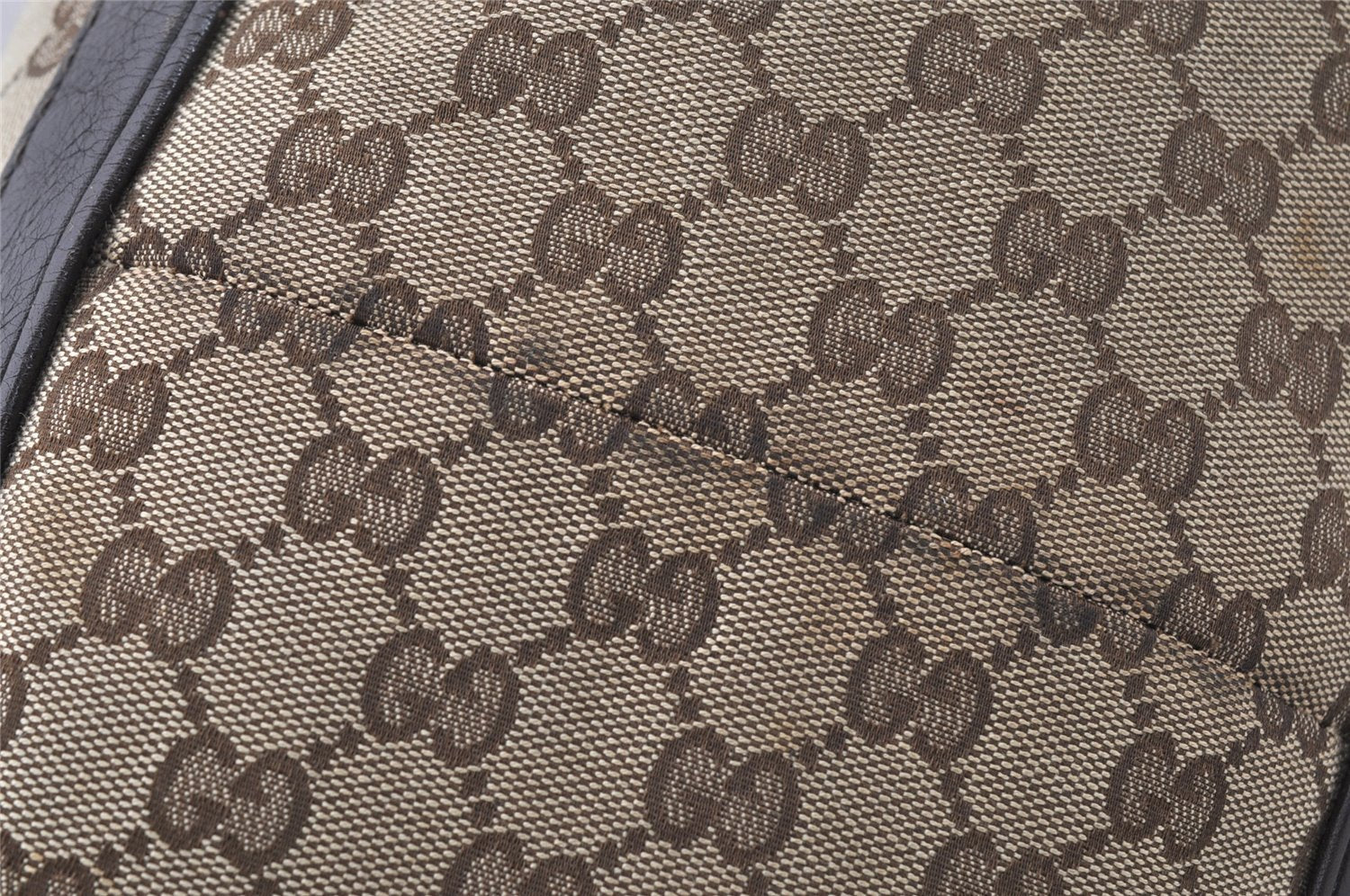 Authentic GUCCI Charlotte Shoulder Tote Bag GG Canvas Leather 203504 Brown 9420I