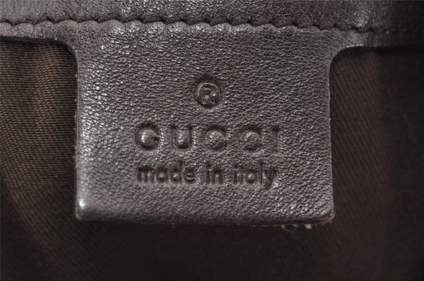 Authentic GUCCI Charlotte Shoulder Tote Bag GG Canvas Leather 203504 Brown 9420I