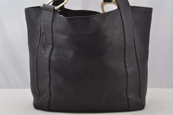 Authentic GUCCI Vintage Shoulder Tote Bag Leather 257051 Black 9424I