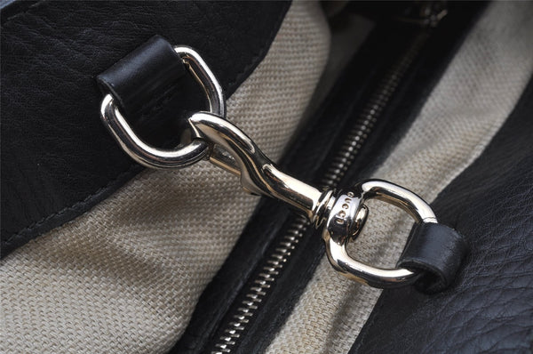 Authentic GUCCI Vintage Shoulder Tote Bag Leather 257051 Black 9424I