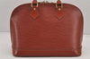 Authentic Louis Vuitton Epi Alma PM Hand Bag Brown M52143 LV 9424J