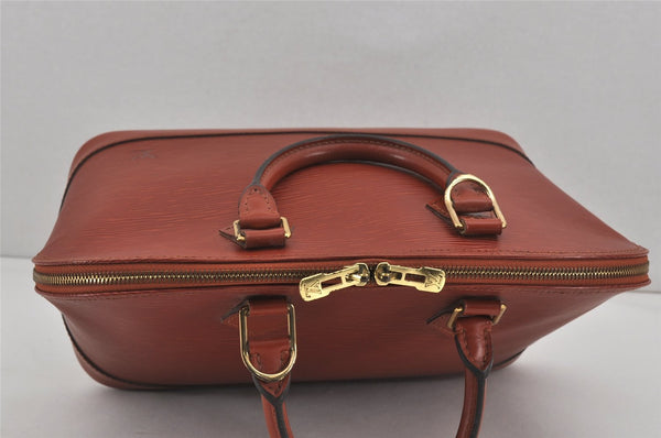 Authentic Louis Vuitton Epi Alma PM Hand Bag Brown M52143 LV 9424J