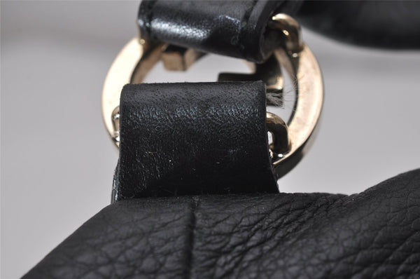 Authentic GUCCI Miss GG 2Way Hand Shoulder Cross Bag Leather 323675 Black 9425I