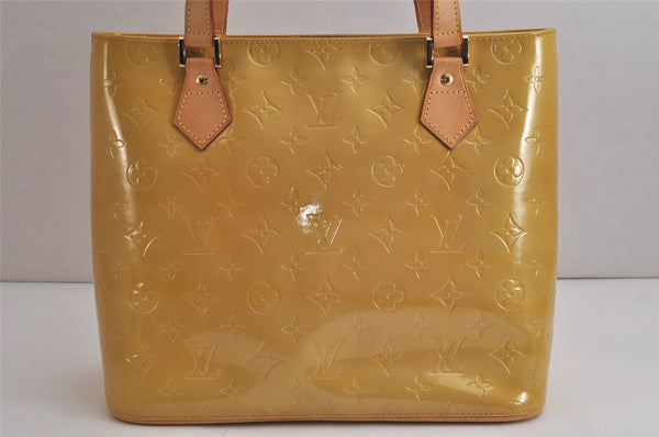 Authentic Louis Vuitton Vernis Houston Shoulder Hand Bag Yellow M91004 LV 9425J