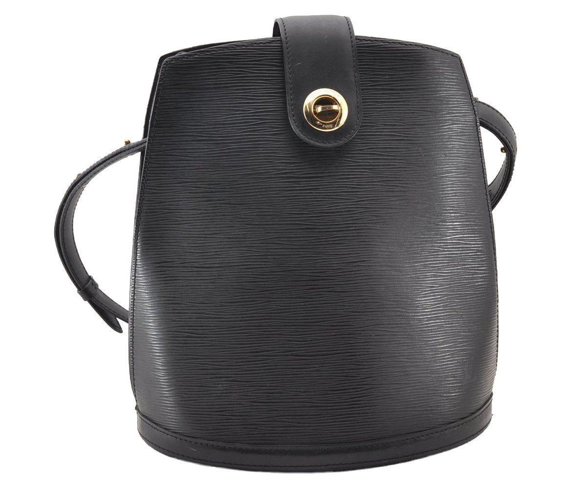 Authentic Louis Vuitton Epi Cluny Shoulder Bag Purse Black M52252 LV 9429I