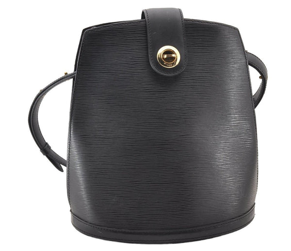 Authentic Louis Vuitton Epi Cluny Shoulder Bag Purse Black M52252 LV 9429I