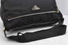 Authentic PRADA Nylon Tessuto Leather Shoulder Cross Body Bag Black 9430J