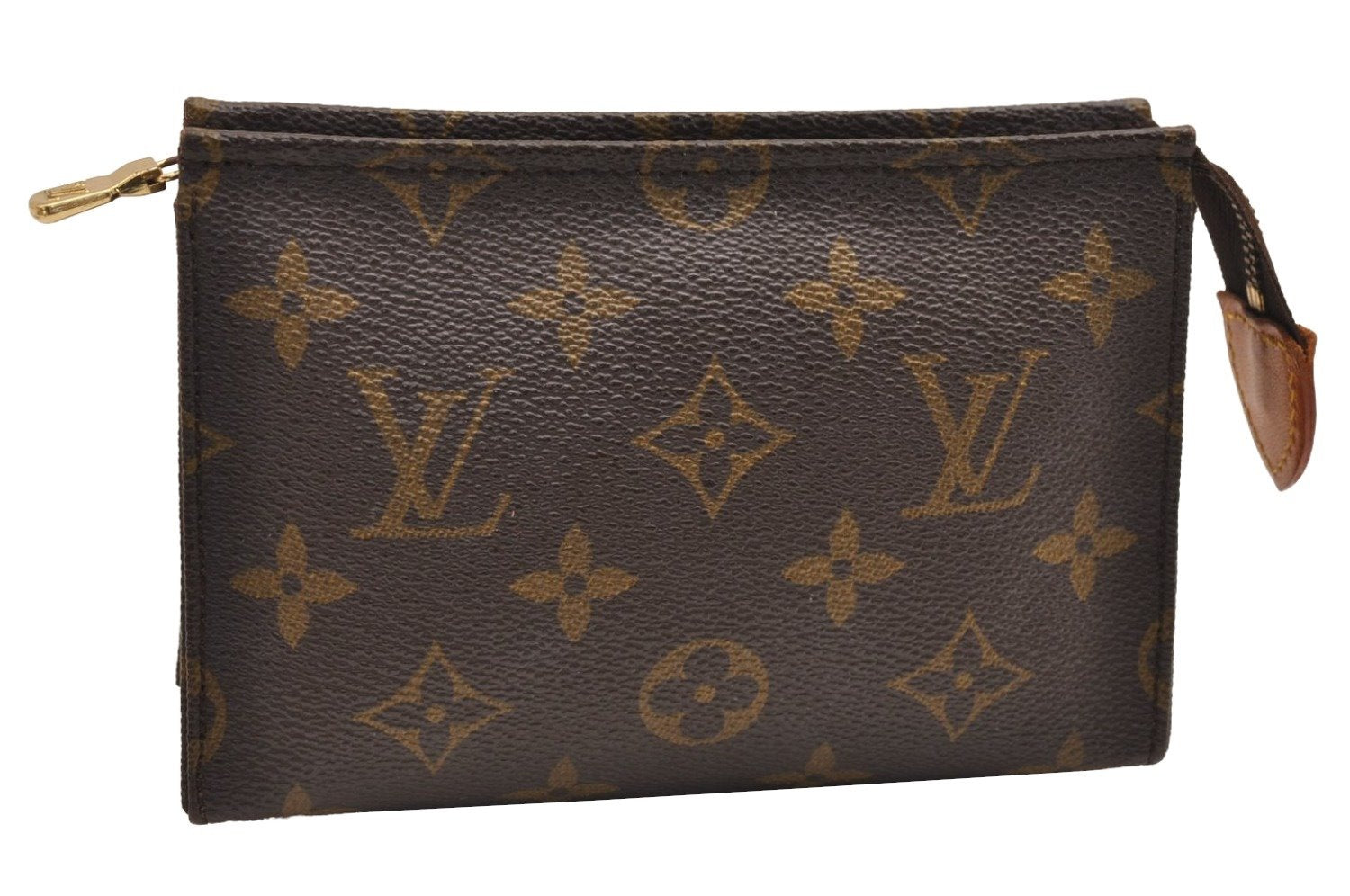 Authentic Louis Vuitton Monogram Poche Toilette 15 M47546 Cosmetics Pouch 9431J