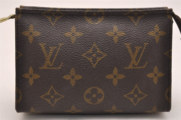 Authentic Louis Vuitton Monogram Poche Toilette 15 M47546 Cosmetics Pouch 9431J