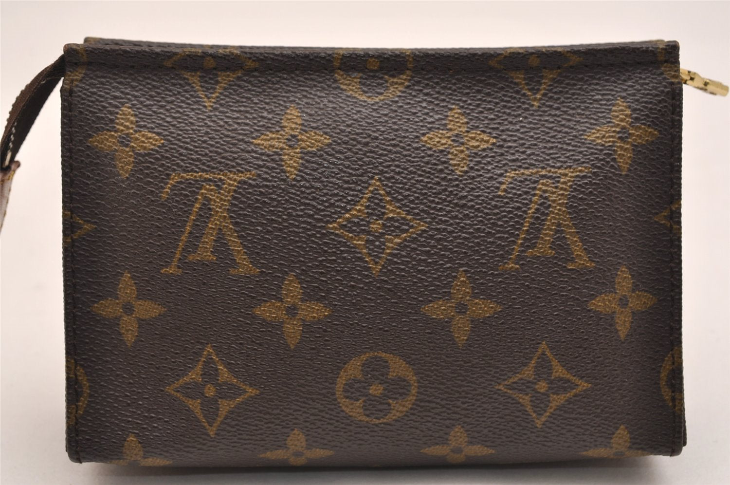 Authentic Louis Vuitton Monogram Poche Toilette 15 M47546 Cosmetics Pouch 9431J