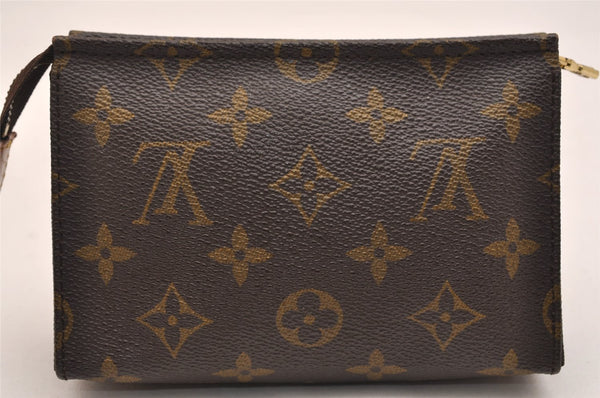 Authentic Louis Vuitton Monogram Poche Toilette 15 M47546 Cosmetics Pouch 9431J