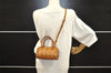 Authentic MCM Visetos Leather Vintage 2Way Shoulder Hand Bag Purse Brown 9432I