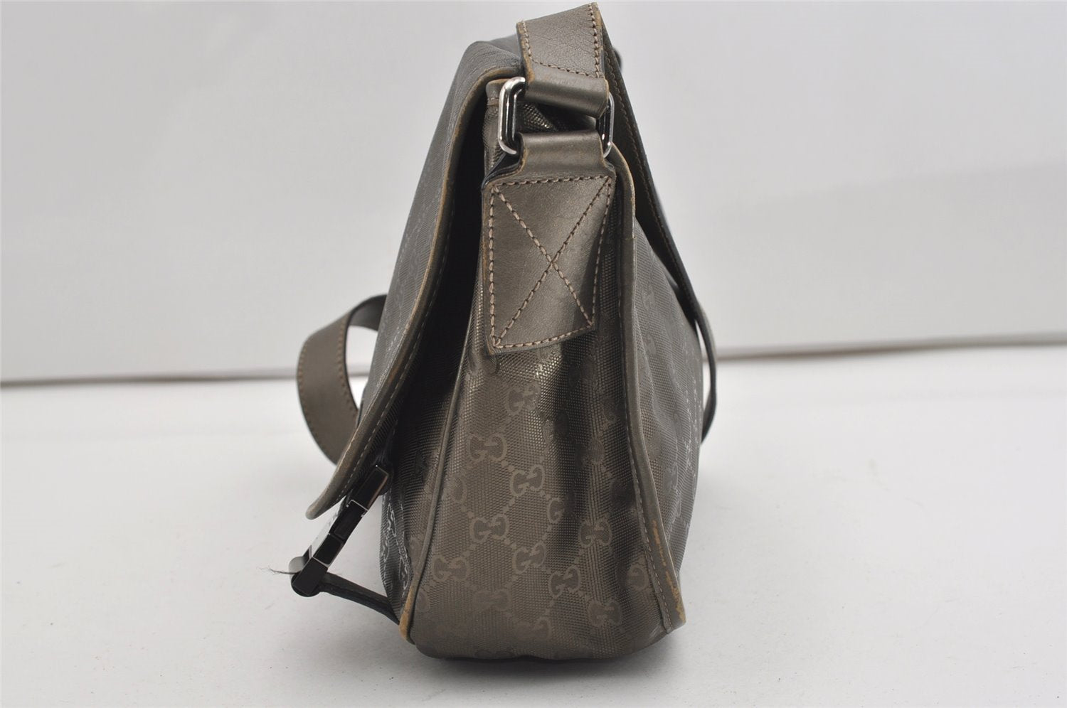 Authentic GUCCI GG Imprime Shoulder Cross Bag GG PVC Leather 201732 Brown 9433I